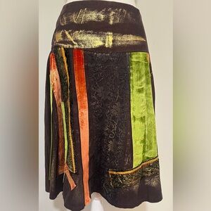 Vintage 90s/Y2K Euro Rinascimento Patchwork Midi Skirt